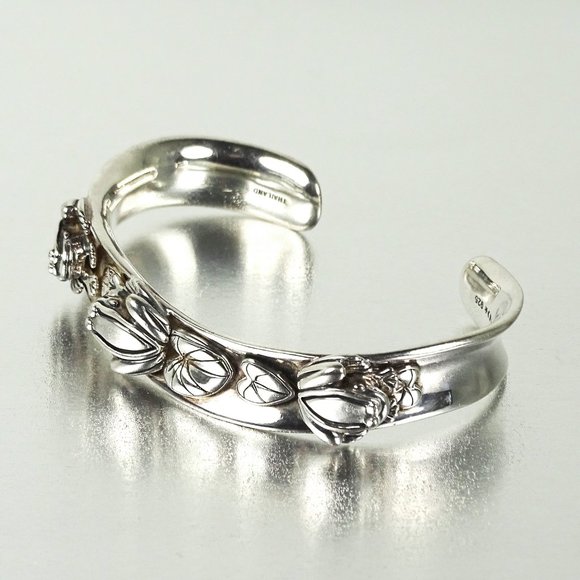 Barry Kieselstein-Cord  Sterling  Silver Three Frogs Cuff Bracelet - Picture 4 of 9